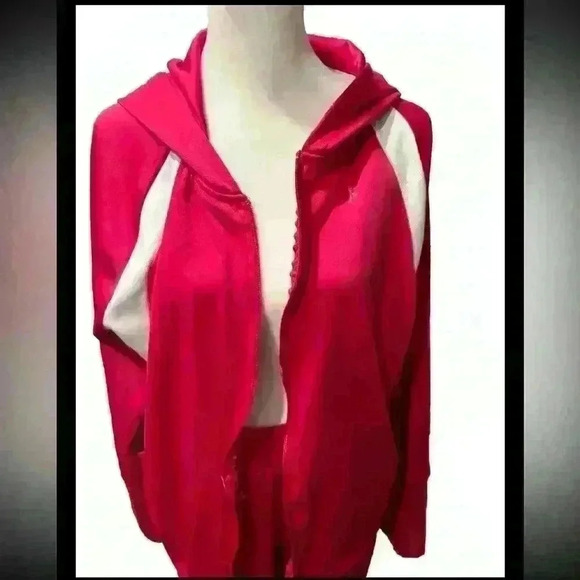 Danskin Hot Pink Women’s Tracksuit Shorts and Zip Up Hoodie Trendy - Picture 2 of 5